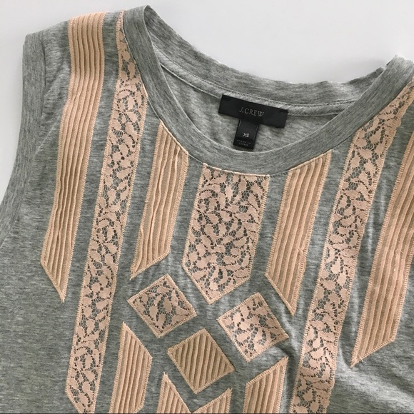 J Crew Lace Applique Tank Top, Like New - Picture 2 of 8